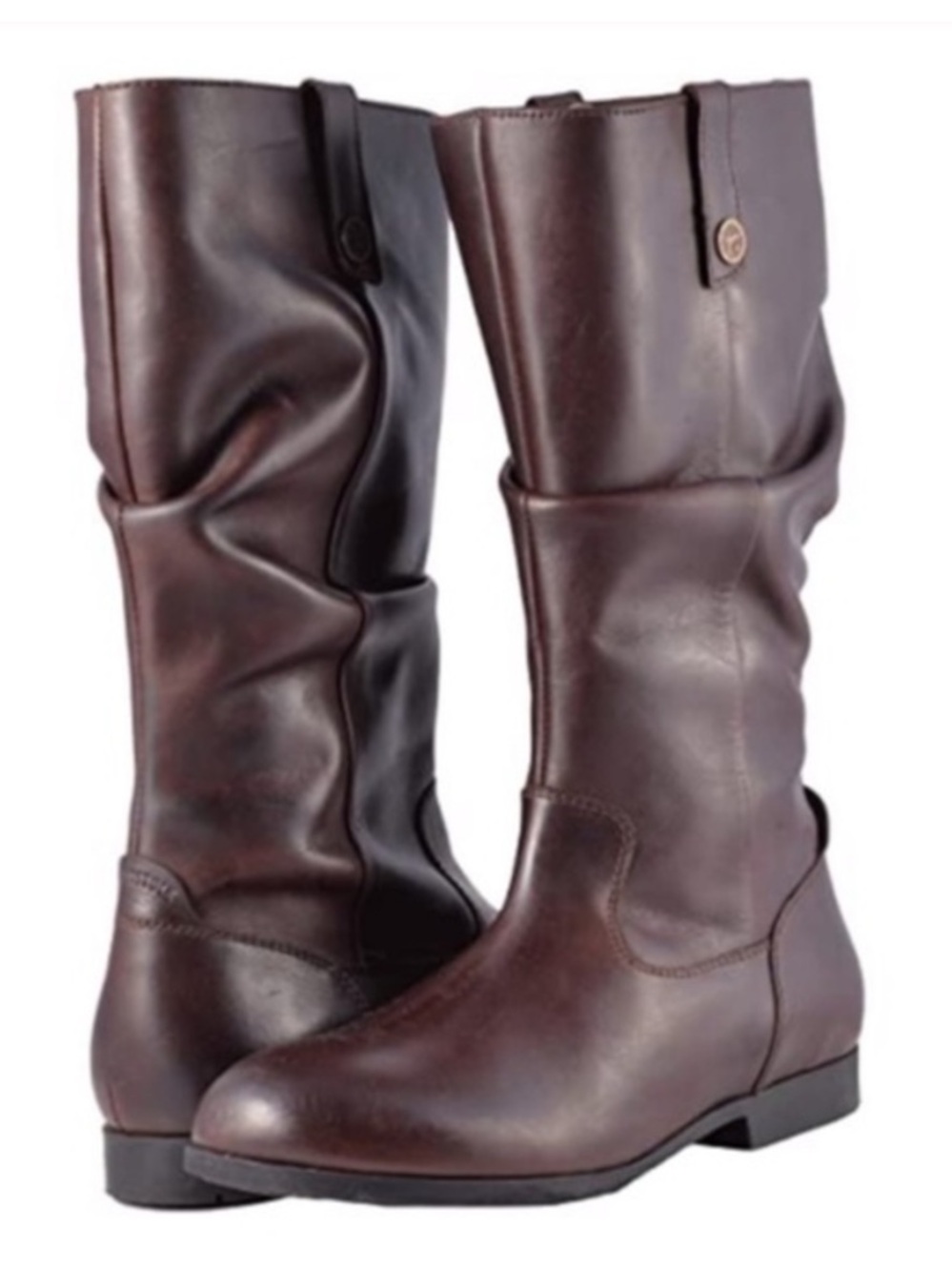 Birkenstock Sarnia High Leather Boots Espresso Brown Burgundy Equestrian Size 36